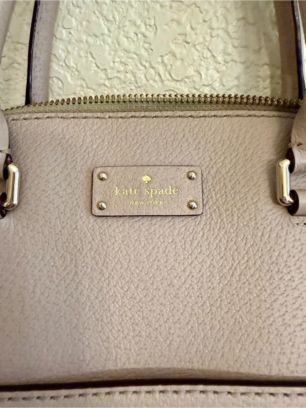 Kate Spade Pebbled Dome Satchel in Dusty Pink